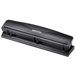 Bostitch 3 Hole Punch, 12 Sheets, Black (KT-HP12-BLK)