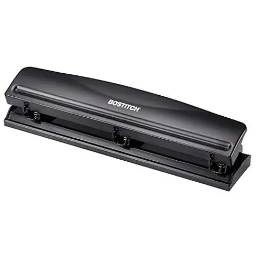 Bostitch 3 Hole Punch, 12 Sheets, Black (KT-HP12-BLK) Bostitch 3 Hole Punch, 12 Sheets, Black (KT-HP12-BLK)