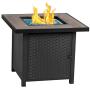 BALI OUTDOORS Propane Fire Pit Table, 30 Inch Gas Fire Pits Outdoors, Square Fire Table w/Fire Glass, 50,000 BTU