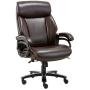 High Back Big & Tall 400lb Office Chair - Heavy Duty Metal Base, Adjustable Tilt Angle, Thick Padding and Ergonomic Design Bonded Leather Executive Desk Computer Task Swivel Chair