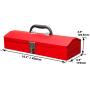 BIG RED TB102 Torin 16'' Hip Roof Style Portable Steel Tool Box with Metal Latch Closure, Red