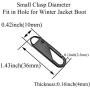 Yadaland Metal Solid Zipper Pull Tab Tag Handle Fixer 0.1inch(2.5mm) Small Clasp Diameter Fit in Hole for Winter Jacket Boot Jean Suitcase Luggage Coat Spring Lock Clip On No Tool Needed Black 2Pack