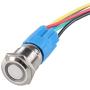 ESUPPORT Momentary 19mm 12V 5A Blue LED Light Angel Eye Metal Push Button Toggle Switch Socket Plug Wire Home Office