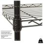 BestOffice 14''x30''x60'' Storage Shelves Heavy Duty Shelving 5 Tier Layer Wire Shelving Unit with Wheels Metal Wire Shelf Standing Garage Shelves Storage Rack,Adjustable NSF Certified(Black)