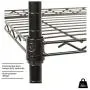 BestOffice 14''x30''x60'' Storage Shelves Heavy Duty Shelving 5 Tier Layer Wire Shelving Unit with Wheels Metal Wire Shelf Standing Garage Shelves Storage Rack,Adjustable NSF Certified(Black)