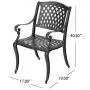Christopher Knight Home Cayman Outdoor 6-Seater Cast Aluminum Dining Set, 7-Pcs Set, Black Sand