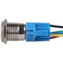 ESUPPORT 16mm 12V 3A Power Symbol Angel Eye Halo Car Blue LED Light Metal Push Button Toggle Switch Socket Plug Wire