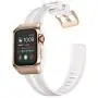 HATALKIN Compatible with Apple Watch Band Case 44mm Series 6/SE/5/4, Sport Liquid Silicone Bands & Metal/PC Cover for Apple Watch SE 44mm & iWatch Series 4/5/6 44mm (White/Rose Gold)