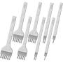Mudder 8 Pieces Leather Chisel Set 1/2/4/6 Prong Leather Craft Punching Tool Metal DIY Diamond Lacing Stitching Chisel Leather Hole Tooth Punch Tool, 3 mm and 4 mm