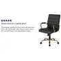 Flash Furniture Mid-Back Black LeatherSoft Executive Swivel Office Chair with Gold Frame and Arms Flash Furniture Mid-Back Black LeatherSoft Executive Swivel Office Chair with Gold Frame and Arms