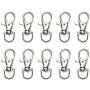 Shapenty Metal Swivel Lobster Claw Clasps Clip Lanyards Snap Hooks for Key Ring Holders Keychain Purse Bags Backpack Strap Wristlets Snap Tabs Jewelry Findings DIY Craft Project, 10PCS (10mm/2/5Inch)