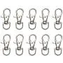 Shapenty Metal Swivel Lobster Claw Clasps Clip Lanyards Snap Hooks for Key Ring Holders Keychain Purse Bags Backpack Strap Wristlets Snap Tabs Jewelry Findings DIY Craft Project, 10PCS (10mm/2/5Inch)