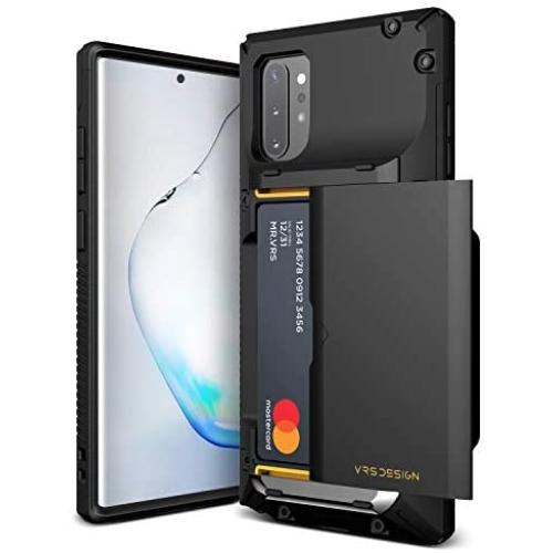 VRS Design Damda Glide Pro for Galaxy Note 10 Plus, with [4 Cards] [Semi-Auto] Premium Sturdy Credit Card Slot Wallet for Samsung Galaxy Note 10 Plus 5G Case 6.8 inch(2019)