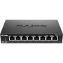 D-Link Ethernet Switch, 8 Port Gigabit Unmanaged Metal Fanless Desktop or Wall Mount Design (DGS-108)