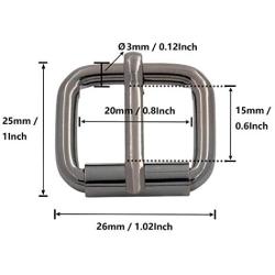 BIKICOCO 4/5 Roller Pin Buckles Handmade Hardware for Bags Leather Belt Webbing Straps, Gunmetal - Pack of 10