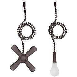 Ceiling Fan Pull Chain, 2 pieces 3mm Diameter Beaded Ball Fan Pull Chain, 12 Inches Fan Pulls Set with Connector (ORB)