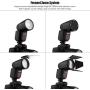 Godox V1C Camera Flash Speedlite Speedlight Round Head Compatible with Canon EOS Series 1500D 3000D 5D Mark LLL 5D Mark ll for Wedding Portrait Studio Photography + Godox AK-R1 Pocket Flash Light Acce