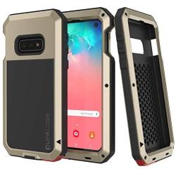 Punkcase S10e Metal Case, Heavy Duty Military Grade Armor Cover [Shockproof] Full Body Hard Aluminum & TPU Hybrid Design [High Impact Bumper] Compatible W/Samsung Galaxy S10e Edge (Gold)