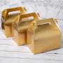50-Pack Gable Metallic Gold Candy Treat Boxes,Small Goodie Gift Boxes for Wedding and Birthday Party Favors Box 6.2 x 3.5 x 3.5 inch