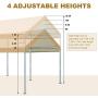 ADVANCE OUTDOOR 20x10 ft Heavy Duty Carport Car Canopy Garage Boat Shelter Party Tent, Adjustable Height from 6.0ft to 7.5ft, Beige