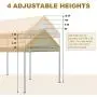 ADVANCE OUTDOOR 20x10 ft Heavy Duty Carport Car Canopy Garage Boat Shelter Party Tent, Adjustable Height from 6.0ft to 7.5ft, Beige