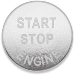 Ceyes Silver Engine Start Stop Button Cover Ignition Start Button Cover Trim Ignition Switch Button Metal Sticker Push to Start Button Switch Cover for Nissan Qashqai X-Trail Rogue for Infiniti