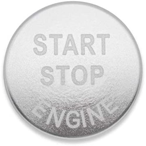 Ceyes Silver Engine Start Stop Button Cover Ignition Start Button Cover Trim Ignition Switch Button Metal Sticker Push to Start Button Switch Cover for Nissan Qashqai X-Trail Rogue for Infiniti