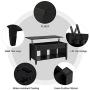 YAHEETECH Minimalist Wooden Lift Top Coffee Table w/Hidden Storage Compartment & Lower 3 Cube Open Shelves for Living Room/Reception Room/Office, Black