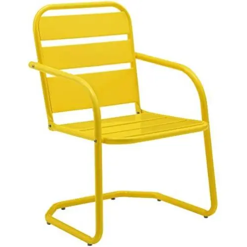 Crosley Furniture CO1030-YE Brighton Retro Metal Chair, Set of 2, Yellow Crosley Furniture CO1030-YE Brighton Retro Metal Chair, Set of 2, Yellow