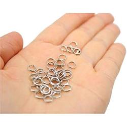 HUIHUIBAO 200 Pieces 6mm Metal Split Rings Nickel Plated Small Key Chain Ring Part for Ornament Crafts and Jewelry Making，Silver