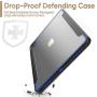 SEYMAC stock Case for iPad Pro 12.9 2020, Protective for iPad Pro 12.9 Smart Cover with Auto Sleep Wake [Clear Back] Stand and [Screen Protector] Feature for iPad Pro 12.9 Inch 4th Gen (Black/Blue)