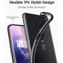 DTTO for Oneplus 7 Pro Case, Soft TPU Clear Stylish Cover All-Round Protection Anti-Falling Case with Metal Luster Edge for Oneplus 7 Pro,Dark Black