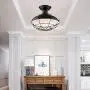 HMVPL Farmhouse Close to Ceiling Light, Metal Cage Semi Flush Mount Lighting Fixture Black Edison Light for Kitchen Island Dining Room Foyer Hallway Porch Entryway Bedroom HMVPL Farmhouse Close to Ceiling Light, Metal Cage Semi Flush Mount Lighting Fixture Black Edison Light for Kitchen Island Dining Room Foyer Hallway Porch Entryway Bedroom