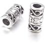 Kissitty 50-Piece Tibetan Antique Silver Filigree Tube Beads 6mm in Dia. Column Spacer Loose Beads