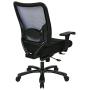 SPACE Seating Big and Tall AirGrid Back and Padded Mesh Seat, Adjustable Arms, Gunmetal Finish Base Ergonomic Managers Chair, Black