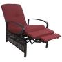 Kozyard Adjustable Patio Reclining Lounge Chair with Strong Extendable Metal Frame and Removable Cushions for Outdoor Reading, Sunbathing or Relaxation (Burgundy)