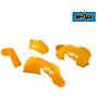 EAG JK Front and Rear Inner Fender Kit Sheet Metal Yellow 6PCS with Logo Cut Fit for 07-18 Wrangler JK