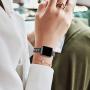 STIROLL Thin Replacement Band Compatible for Apple Watch 38mm 40mm 42mm 44mm, Stainless Steel Metal Wristband Women Men for iWatch SE Series 6/5/4/3/2/1 (Black+Rose Gold, 38mm/40mm)