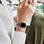STIROLL Thin Replacement Band Compatible for Apple Watch 38mm 40mm 42mm 44mm, Stainless Steel Metal Wristband Women Men for iWatch SE Series 6/5/4/3/2/1 (Black+Rose Gold, 38mm/40mm)