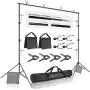 Julius Studio Premium Photo & Video 10 ft. Wide Backdrop Stand (122 x 86 inch) Background Support System Kit with Spring Clamp, Sand Bag, Carry Bag, Photography Studio, JSAG283 Julius Studio Premium Photo & Video 10 ft. Wide Backdrop Stand (122 x 86 inch) Background Support System Kit with Spring Clamp, Sand Bag, Carry Bag, Photography Studio, JSAG283
