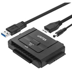 Unitek USB 3.0 to IDE and SATA Converter External Hard Drive Adapter Kit for Universal 2.5/3.5 HDD/SSD Hard Drive Disk, One Touch Backup Function and Restore Software, Included 12V/2A Power Adapter