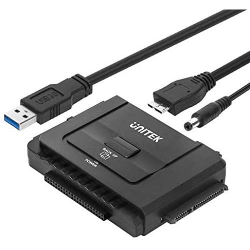 Unitek USB 3.0 to IDE and SATA Converter External Hard Drive Adapter Kit for Universal 2.5/3.5 HDD/SSD Hard Drive Disk, One Touch Backup Function and Restore Software, Included 12V/2A Power Adapter Unitek USB 3.0 to IDE and SATA Converter External Hard Drive Adapter Kit for Universal 2.5/3.5 HDD/SSD Hard Drive Disk, One Touch Backup Function and Restore Software, Included 12V/2A Power Adapter