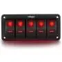 Nilight 5 Gang Rocker Switch Panel 5Pin On Off Toggle Switch Aluminum Holder 12V 24V Dash Pre-Wired Red Backlit Switches for Automotive Cars Marine Boats RVs Truck, 2 Years Warranty Nilight 5 Gang Rocker Switch Panel 5Pin On Off Toggle Switch Aluminum Holder 12V 24V Dash Pre-Wired Red Backlit Switches for Automotive Cars Marine Boats RVs Truck, 2 Years Warranty