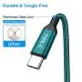 USB Type C Cable, AkoaDa 3-Pack (10ft+6.6ft+3.3ft) USB A to USB-C Fast Charger Nylon Braided Cord Compatible with Samsung Galaxy Note 9 8 S8 S9 S10 10 Plus,LG V50 V40 G8 G7 Thinq,Moto Z Z3,Swi (GREEN)