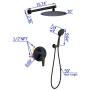 SHAMANDA Shower System, Shower Faucets Sets Complete with High Pressure 10'' Rain Shower Head and 5-Setting Handheld Shower Head(Round-In Valve and Trim Included) Wall Mounted, Matte Black, L02-7