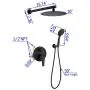 SHAMANDA Shower System, Shower Faucets Sets Complete with High Pressure 10'' Rain Shower Head and 5-Setting Handheld Shower Head(Round-In Valve and Trim Included) Wall Mounted, Matte Black, L02-7 SHAMANDA Shower System, Shower Faucets Sets Complete with High Pressure 10'' Rain Shower Head and 5-Setting Handheld Shower Head(Round-In Valve and Trim Included) Wall Mounted, Matte Black, L02-7