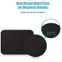 WizGear Mount Metal Plate with Adhesive for MagneticCradle-less Mount - 4 Pack, 2 Rectangle and 2 Round (Compatible with Magnetic Mounts) Black