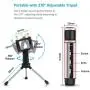 USB Microphone, ZealSound Metal Condenser Recording Microphone for Laptop MAC Windows Computer and Phone w/Stand for ASMR Zoom Stream & YouTube Video Studio Voice Overs Broadcast (Rosegold)