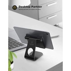 Tablet Stand Adjustable, Lamicall Tablet Stand : Desktop Stand Holder Dock Compatible with Tablet Such as iPad 2018 Pro 9.7, 10.5, Air Mini 2 3 4, Kindle, Nexus, Accessories, E-Reader (4-13)-Black