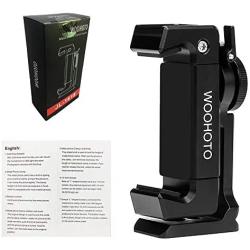 Metal Phone Tripod Mount with Cold Shoe,Woohoto 360 Rotation,Compatible with iPhone 11 12 Pro Max Tripod Mount,Sumsung Smartphone Mount Holder Adapter,Cell Phone Clamp,Video Rig Mount Live Streaming